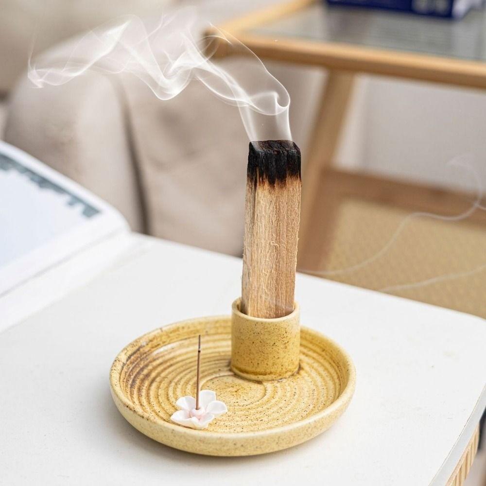 Multifunctional Ceramic Incense Burner 3 in 1 Censer Sage Palo Santo Holder Home Decor Flower Incense Stick Holder