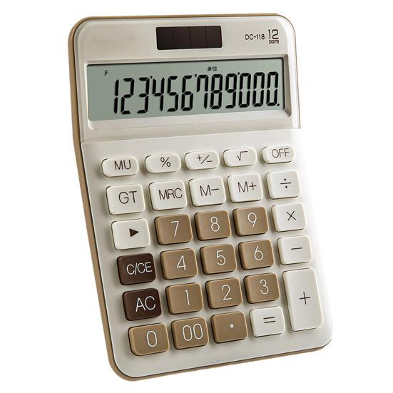 Механический калькулятор 12-разрядный Большой ЖК-дисплей Большие кнопки Легко нажимать
