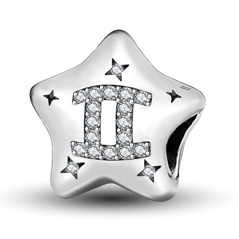 Медь Милый Звезда 12 Серия Созвездий Шармы Бусина Подходит Оригинальный Пан Браслет Бангл DIY Ювелирные Изделия Для Женщин Подарок