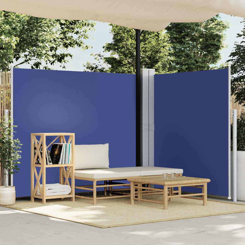 Retractable Side Awning Blue 160 x 600 cm