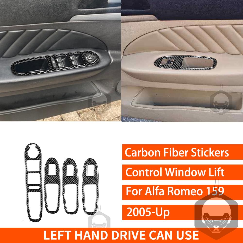 For Alfa Romeo 159 2005- Real Carbon Fiber Sticker Brera Spider Dashboard Gear Shift Panel Car ide Decorative Accessories