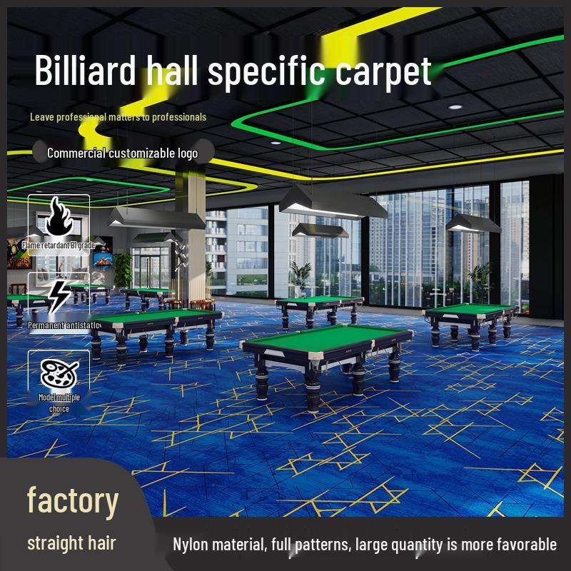 Billiard Hall Nylon Carpet: Waterproof, Fireproof, Full Coverage for Commercial Use