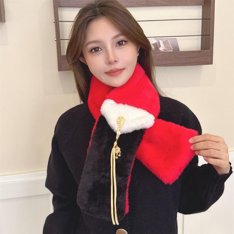 New Christmas New Red New Year's Day Scarf Women's Winter Warm Atmosphere Versatile Scarf