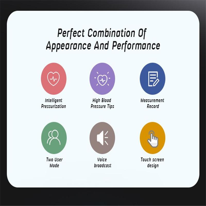 Перезаряжаемый монитор артериального давления на запястье Голосовой смарт-сенсорный светодиодный экран Цифровой автоматический тонометр АД Пульсовый сфигмоманометр сердечного ритма A01