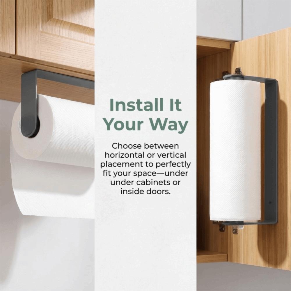 Black White Paper Towel Holder under Cabinet Acrylic Paper Towel Rack Home Office