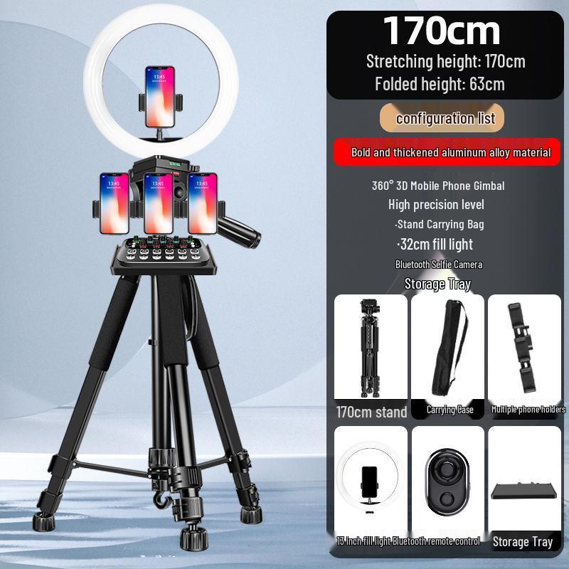 Professional DSLR Camera Phone Floor Stand & Tripod for Live Streaming and Photography