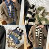 Korean-Style Y2K Striped Plush Scarf: Versatile Thin Narrow Neck Warmer for Women
