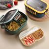 Double Layer Salad Lunch Box Microwave Heating Office Student Lunch Box with Tableware Large Capacity Portable Lunch Box