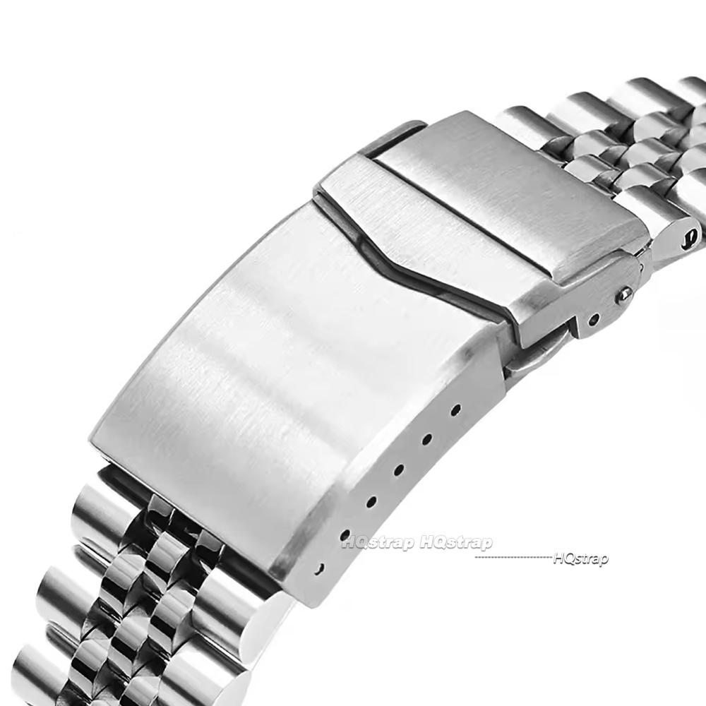 Сплошной браслет из нержавеющей стали для Seiko Quick Fit Браслет для Jubilee Сплошная застежка Винтовое звено 20 мм 22 мм Мужские аксессуары для часов