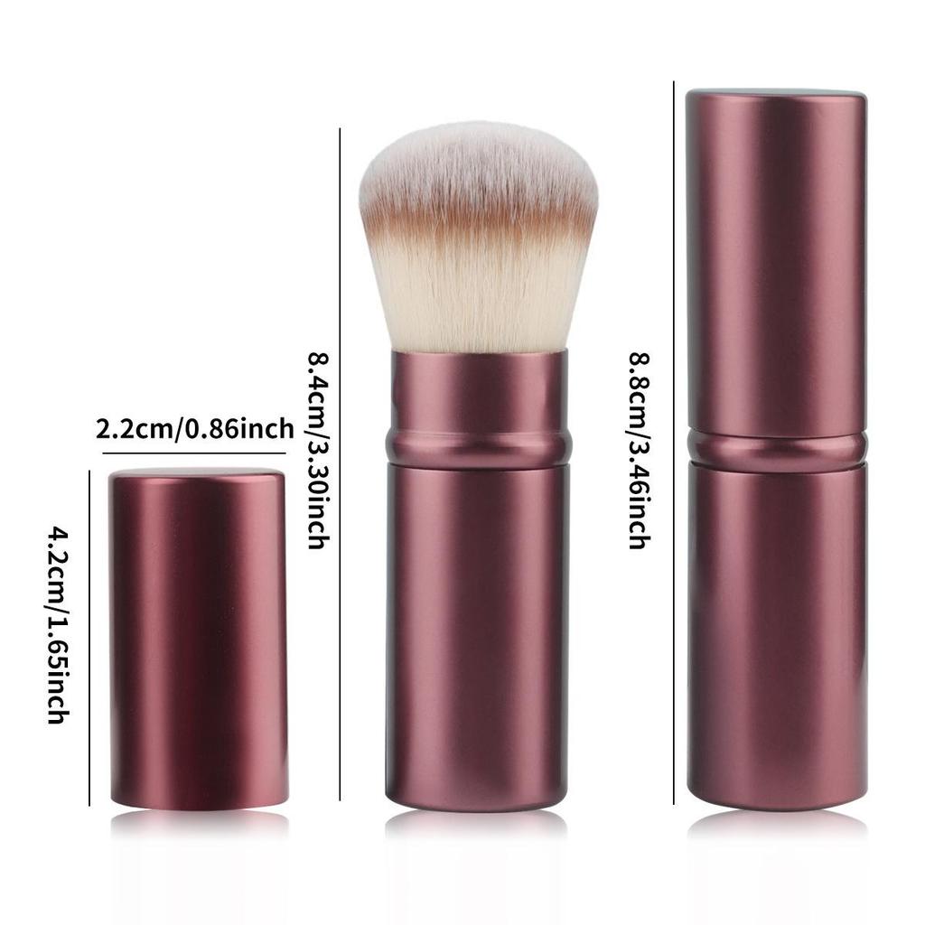 Выдвижная кисть для тональной основы и румян: Без разводов, Портативный, Пыленепроницаемый, Не впитывающий, В наличии