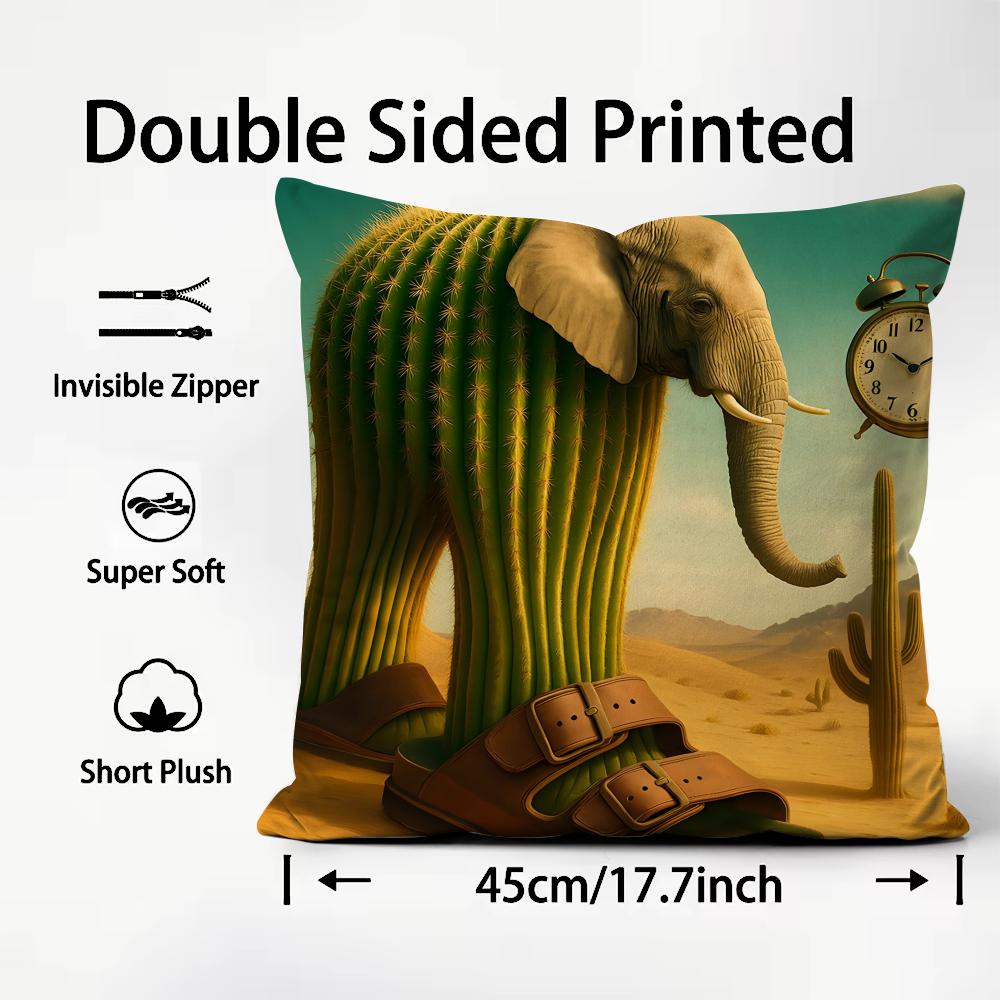 Tung Sahur Tralalero Tralala Cushion Cover Plush Fabric Soft DoubleSided Printed Sofa Warm Winter Home Child Gift Pillow Case