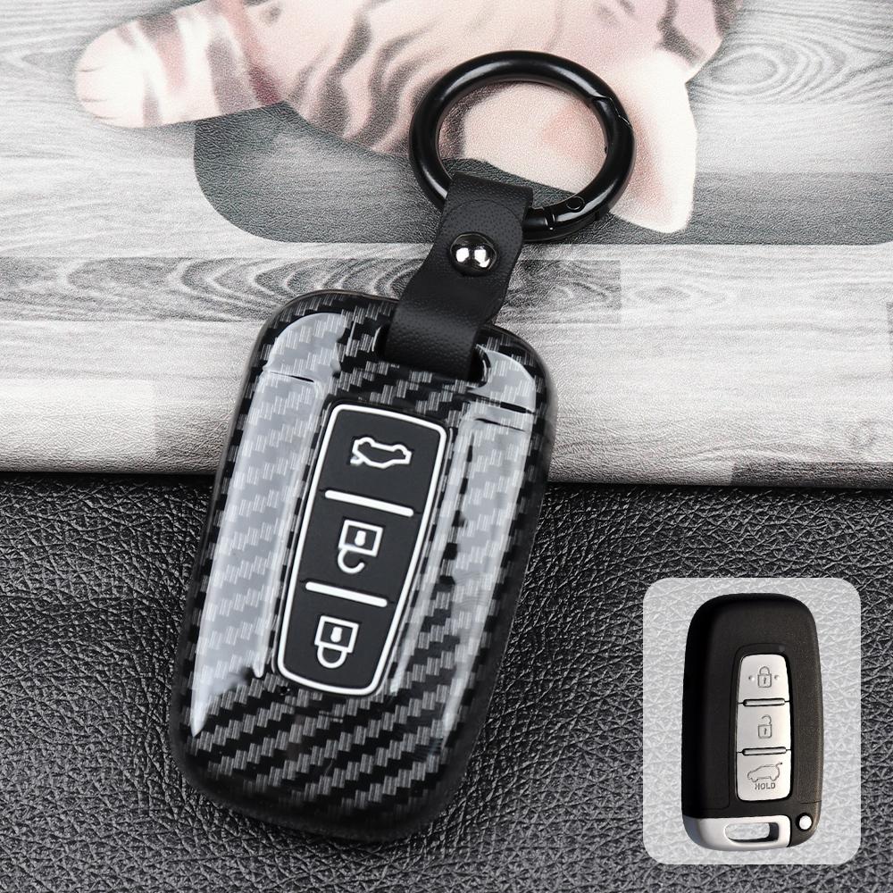 Углеродный чехол для дистанционного ключа автомобиля для Kia Cadenza K7 Carens Borrego Optima Picanto Morning Proceed Shuma Mohave Opirus