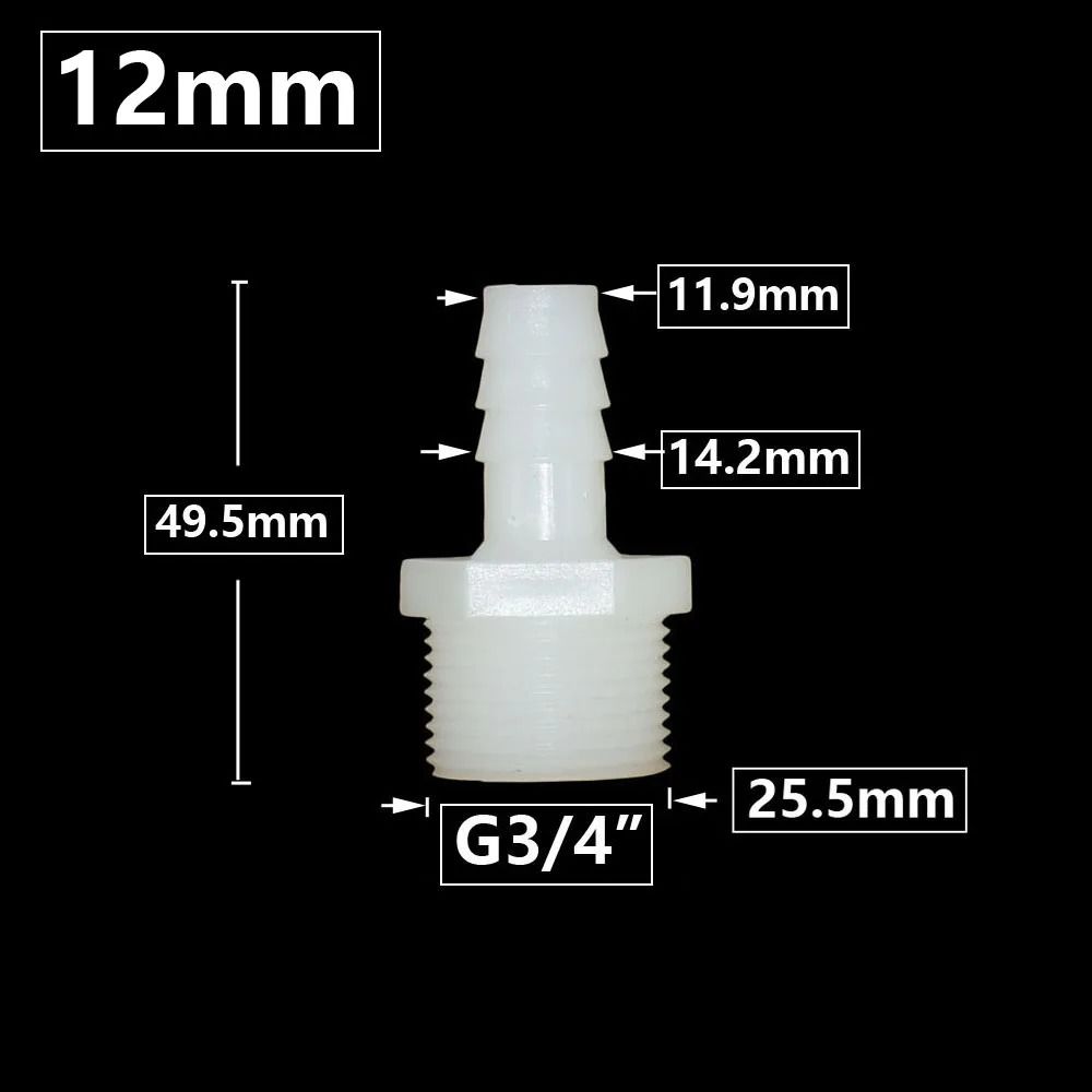 1/10 шт. фитингов для труб, соединитель шланга 10/12/14/16/18/20/25 мм, резьба 3/4 дюйма, соединительная муфта для трубы