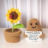 Plush Knitting Toys with Card Funny Positive Toy Creative Inspirational Crochet Dolls Birthday Party Decor