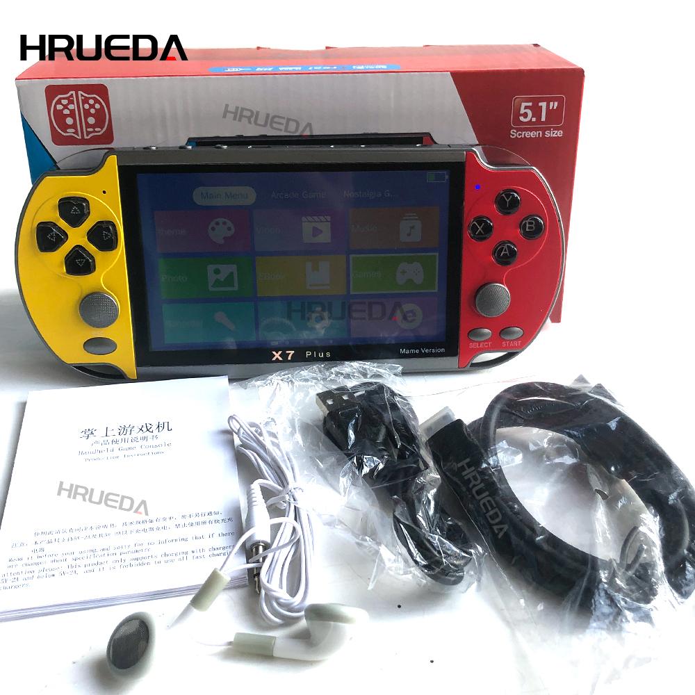 X7 Plus 5 1 Inch Double Version Handheld Game Console High-definition Screen Handheld Portable Audio And Video Player 10000+game