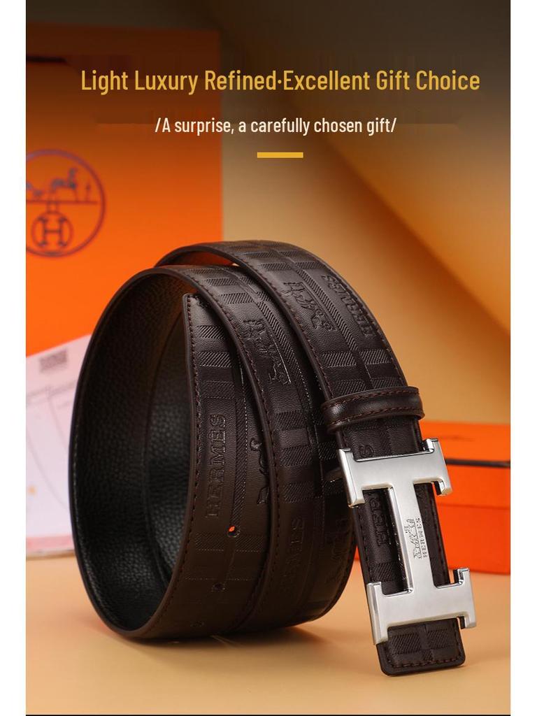 Мужской ремень 2025 года из ретро-кожи с автоматической пряжкой - Модный дизайн для молодежи