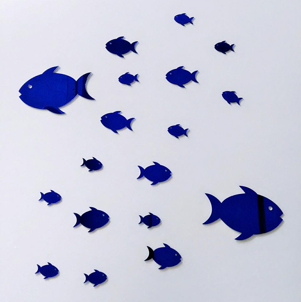 Рыбка-пузырь Океан Наклейка на стену Зеркало акриловое 3D Настенное искусство для детской комнаты и детского сада Самоклеящийся Съемный Декор