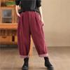 Женские зимние модные однотонные винтажные шаровары в китайском стиле в стиле ретро