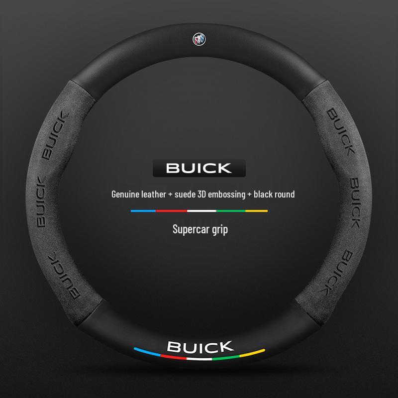 Genuine Leather Steering Wheel Cover for Buick: Encore, Verano, Excelle, Regal, LaCrosse, GL8