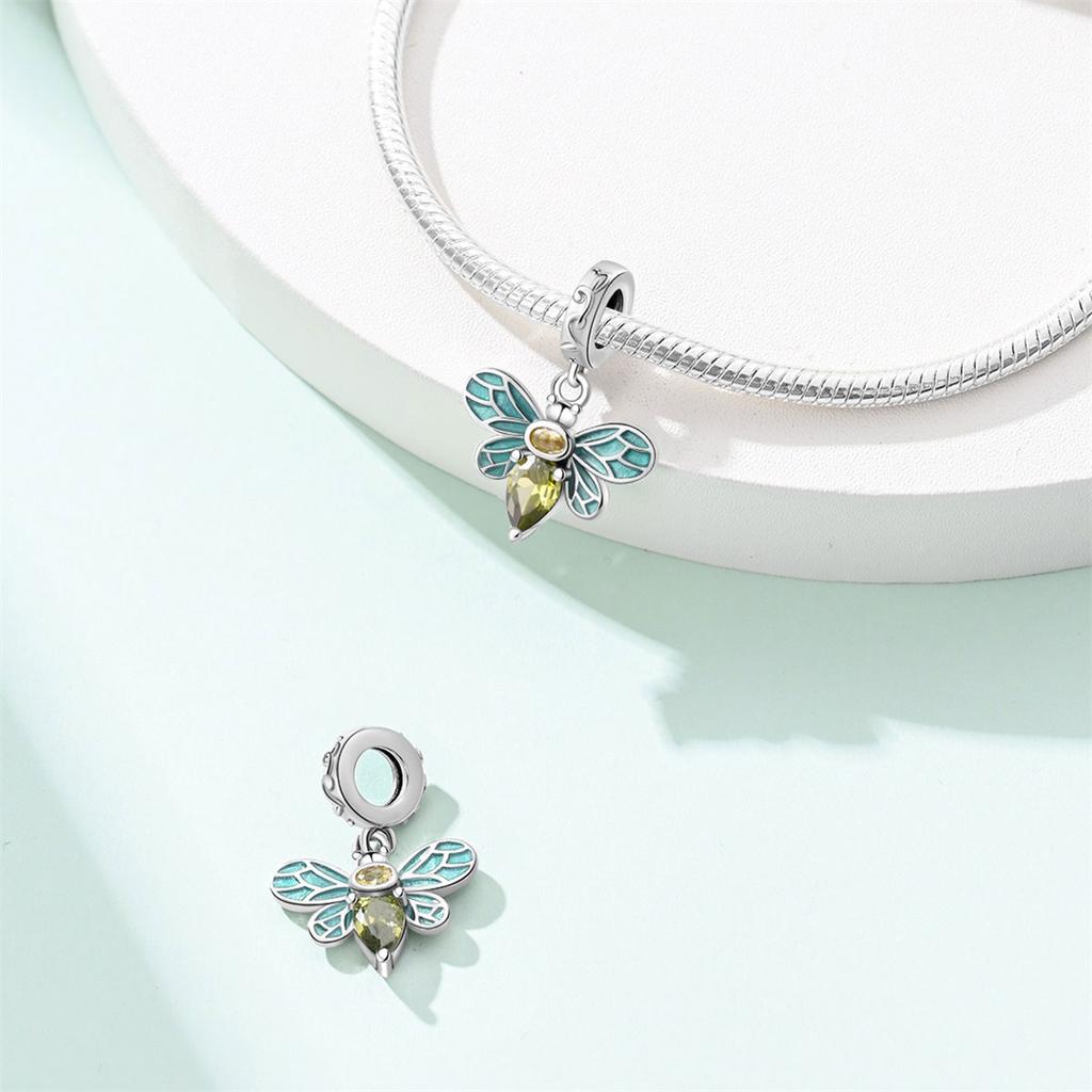 Подвеска Шарм Бусина Медь Милая Пчела Циркон Подвеска Подходит для Оригинального Браслета для Изготовления Ювелирных Изделий Подарок на День Святого Валентина