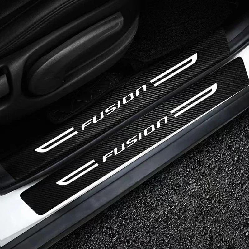 Для Ford FUSION Логотип Защитная накладка на порог двери автомобиля Защита от царапин Водонепроницаемая защитная пленка Наклейки Аксессуары для интерьера автомобиля