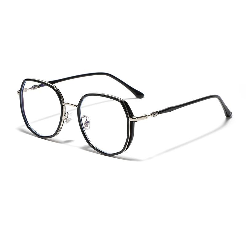 Glasses Square Rhombus Polygon Flat Glasses Women'S Literary Tr90 Frame Glasses Men