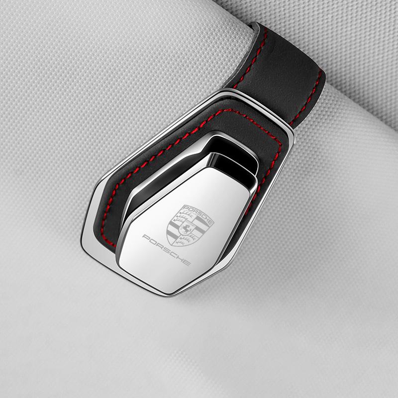 AABKW1 Car Glasses Ticket Card Holder Sun Visor Sunglasses Clip For Porsche Cayenne Panamera Macan 911 Taycan Boxster Cayman 918 Pajun