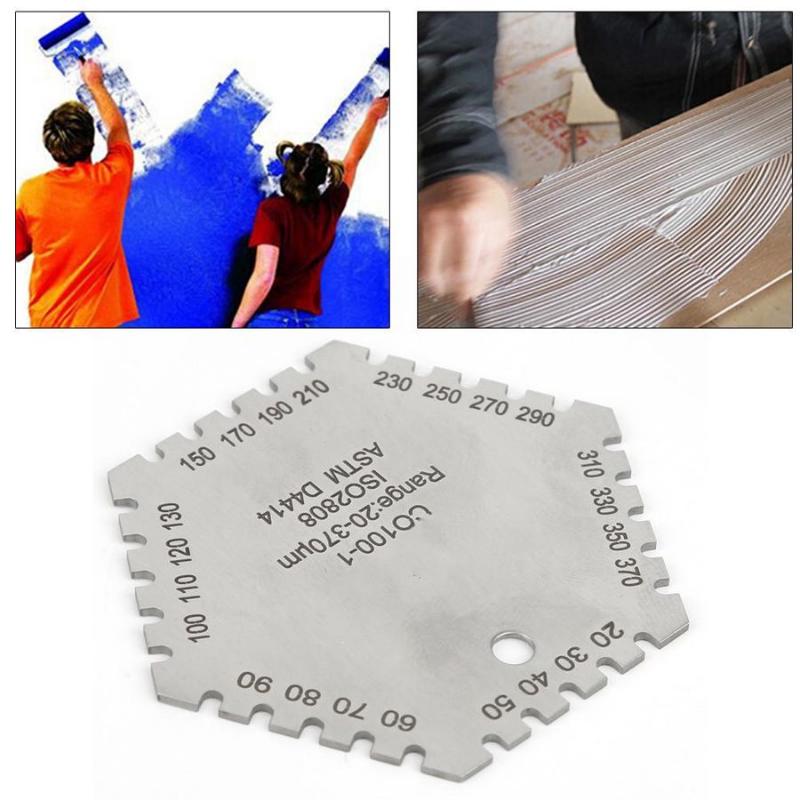 CO100-1 20-370um Wet Film Thickness Gauge HIgh Accuracy Stainless Steel Hexagonal Wet Film Comb Card Thickness Gauge Meter