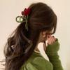 Clip Female Hair Accessories Red Velvet Hair Claw Korean Style Headwear Flocking Tulip Hair Clip