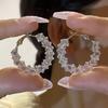 Серьги из серебра 925 пробы с красным цирконом и хрусталем, серьги-гвоздики в форме буквы С, легкая роскошь, высококачественные, новогодние серьги.