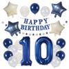 [Balloon Shop] 10th Birthday Decoration, Boys, Girls, Boys, Girls, Navy, Surprise Present, Party, Star Look (10 Years Old)