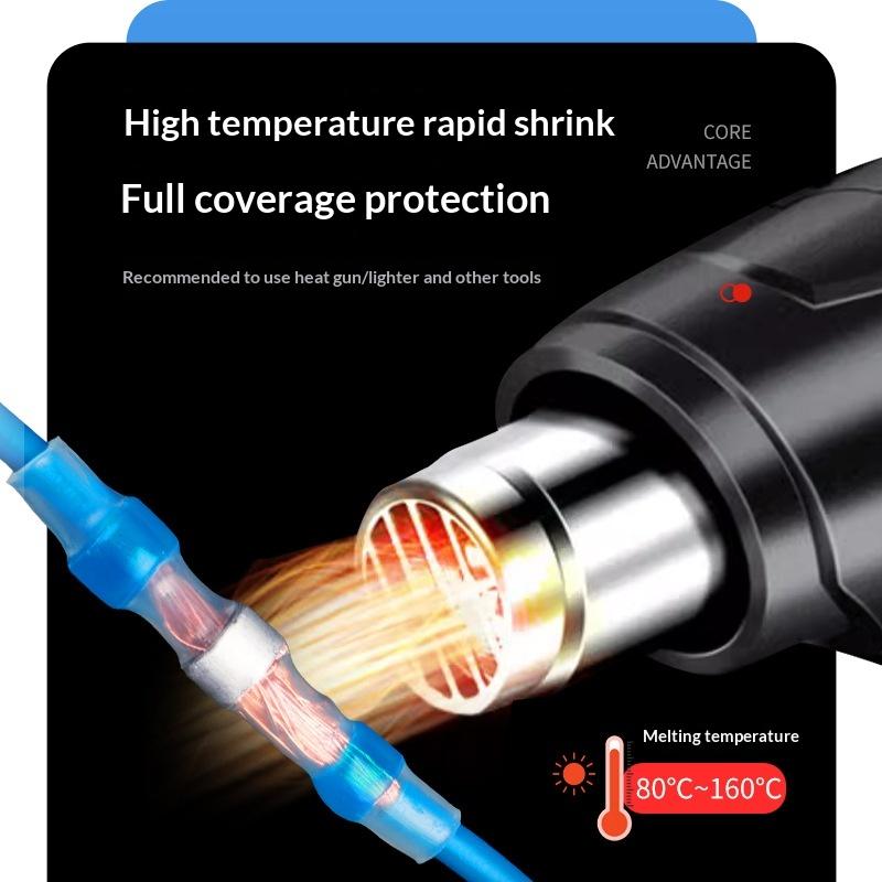 50/70/100Pcs Electric Copper Tape Solder Sleeve Waterproof Solder Seal Tin Ring Heat Shrink Butt Wire Connector Terminal