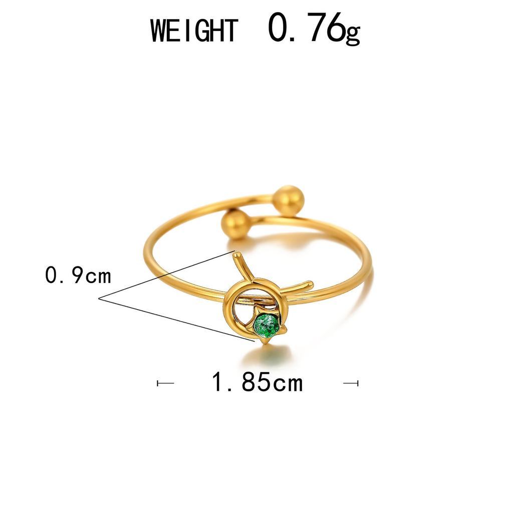 Personalized Ring, Stainless Steel Vacuum Plated 18K Gold Twelve Constellation Opening Single Bracelet.