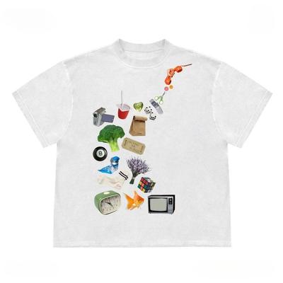 Креативная футболка из чистого хлопка с принтом для мужчин и женщин одинаковая, с круглым вырезом, хлопковая футболка с коротким рукавом, каваий топ в стиле Y2k