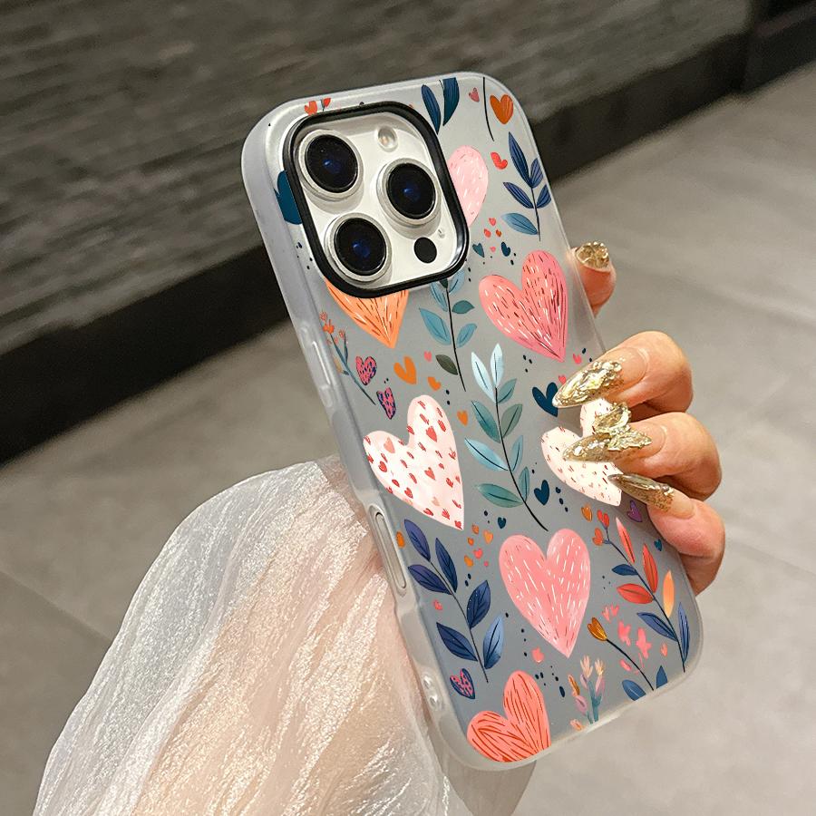 Новый дизайн Листья Прозрачный Матовый Чехол для Конфет для IPhone 17 16 15 14 13 12 11 Pro Max Plus 17 Air 16E IPhone17 Ударопрочный Чехол