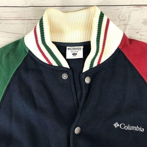 Хлопковая куртка Columbia в стиле колор-блок [XS/Темно-синий×Красный×Зеленый] Стиль varsity(ИСПОЛЬЗОВАЛ)