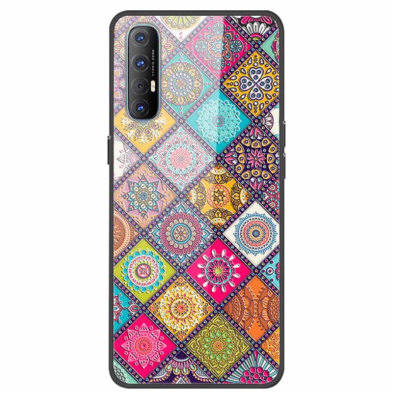 Tempered Glass Case For Oppo Reno 3 Pro 5G Case 6.5" Hard Phone Back Cover Soft Bumper For Oppo Reno3 Pro Case Funda Para PCRM00