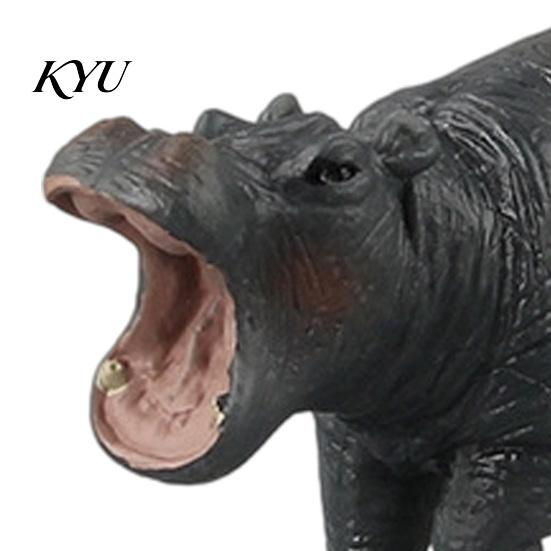 Simulation Hippo Statue Hippopotamus Figurine, Lifelike Sculpture, River Realistic Figurine Horse Model Educational Toy for Desk Decoration