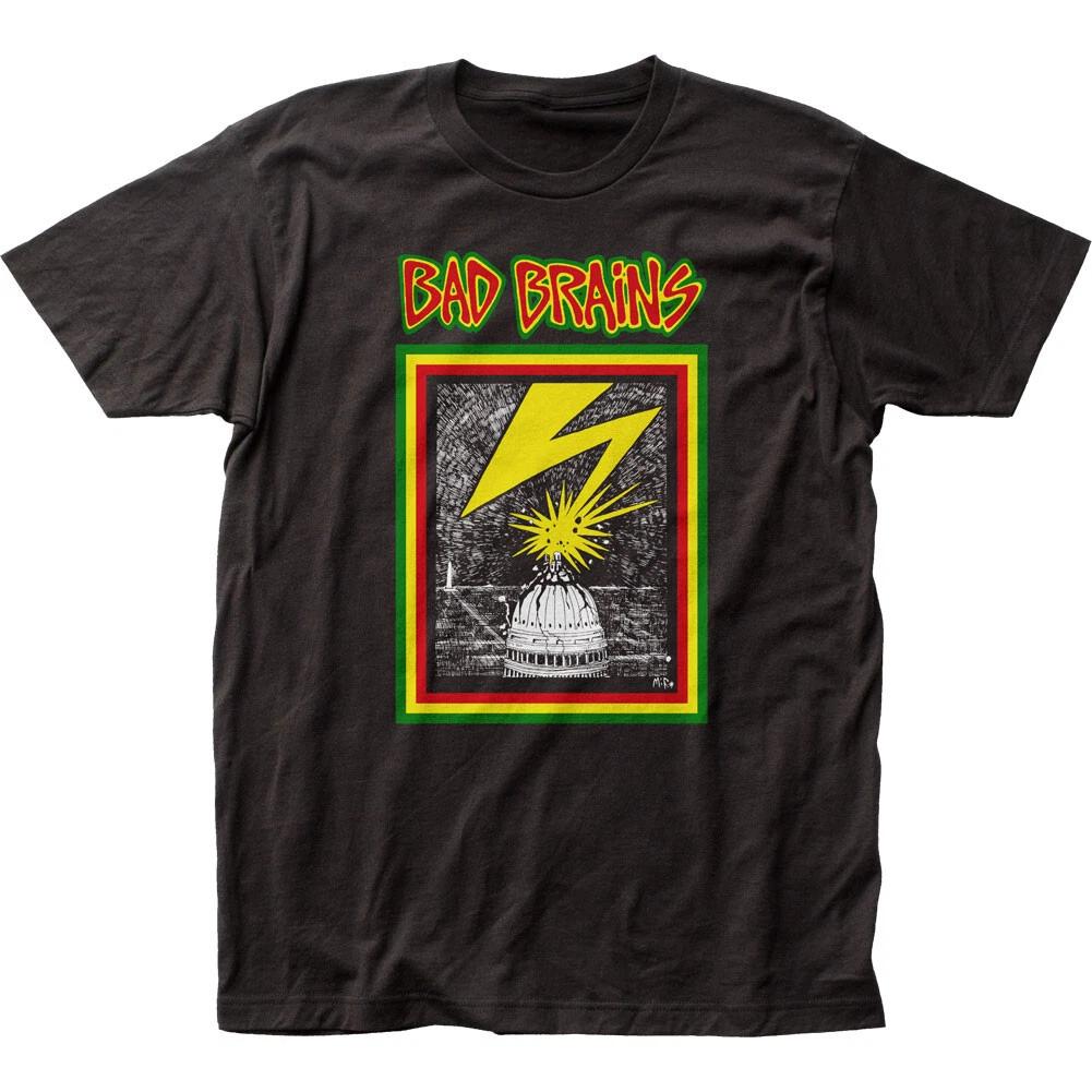 Bad Brains Capitol Мужская футболка Рок-н-ролл Музыка Классическая футболка группы Новая Черная