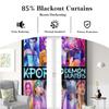 2 шт. Шторы Блэкаут с принтом K-Pop Охотники на Демонов, Подходят для Спальни, Гостиной, Кабинета, Офиса, Ванной Комнаты, Машинная Стирка