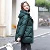 Down Cotton-padded Women's New Middle-aged High-grade Winter Coat Loose Thin  Long Thick Cotton-padded Coat Warm
