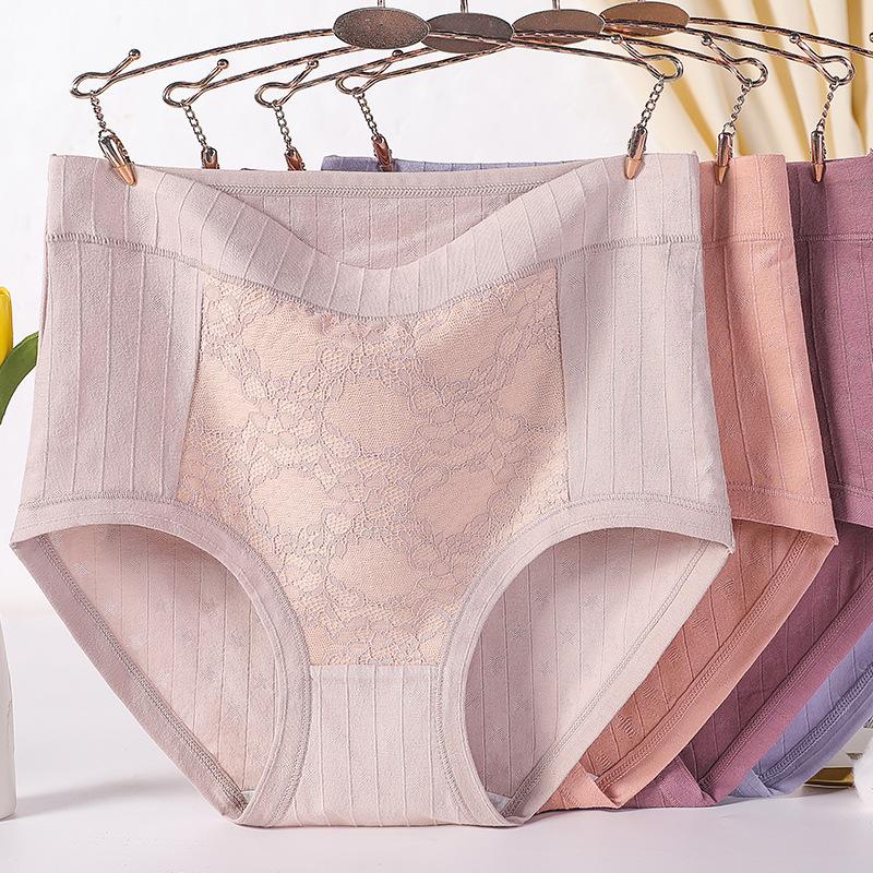 6XL Women Plus Size Underpants Pure Cotton Antibacterial Soft Seamless High Waisted Breathable Triangle Panties