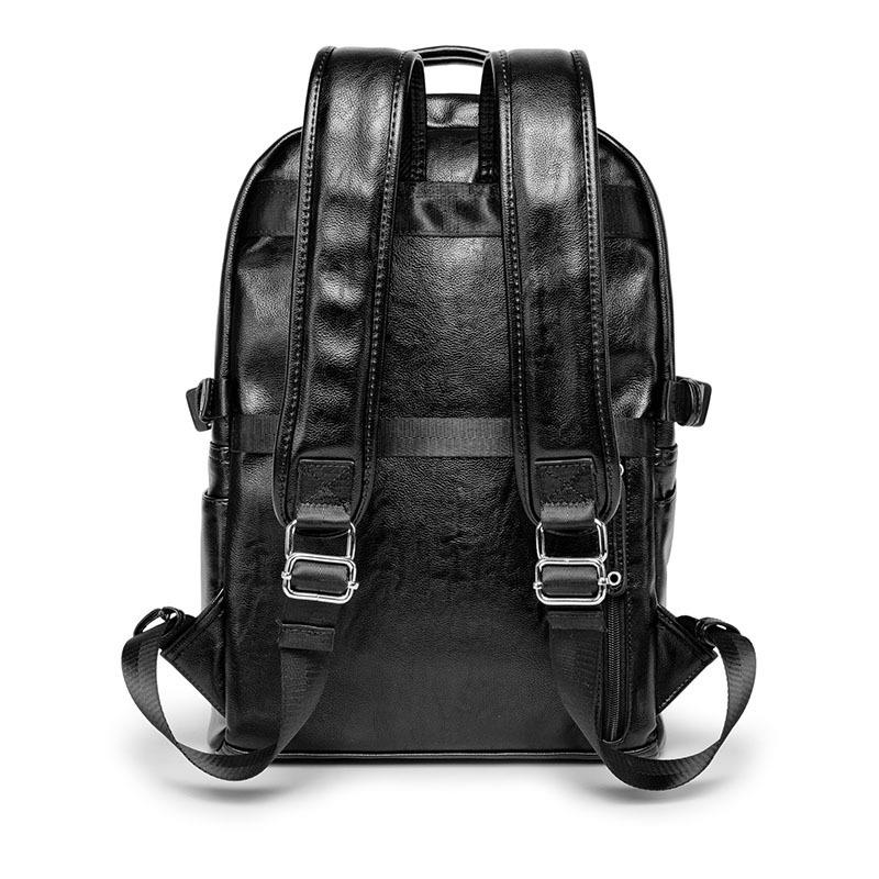 Мужской мягкий рюкзак из искусственной кожи на молнии, рюкзак большой емкости, студенческая сумка, дорожный рюкзак