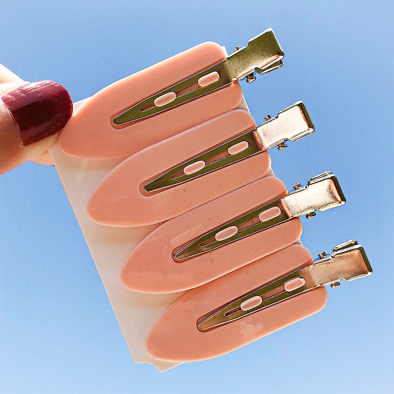 4PCS/Set Women Girls Candy Colors Flat No Indentation Hairpins Sweet Hair Clips Barrettes Headband Hair Accessories