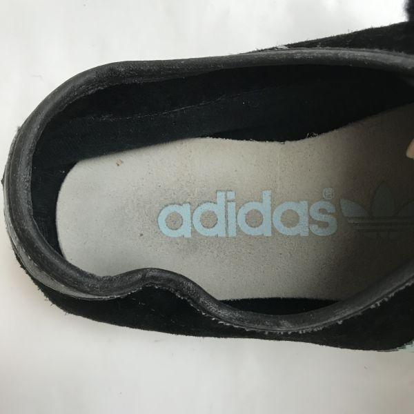 Adidas Кеды OKAPI из замши с низким вырезом Женские 24.0 Черные Голубые Кроссовки(ИСПОЛЬЗОВАЛ)