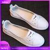 2025 Women's Genuine Cowhide Leather White Flats: Spring/Summer Casual for Travel, Maternity, Students