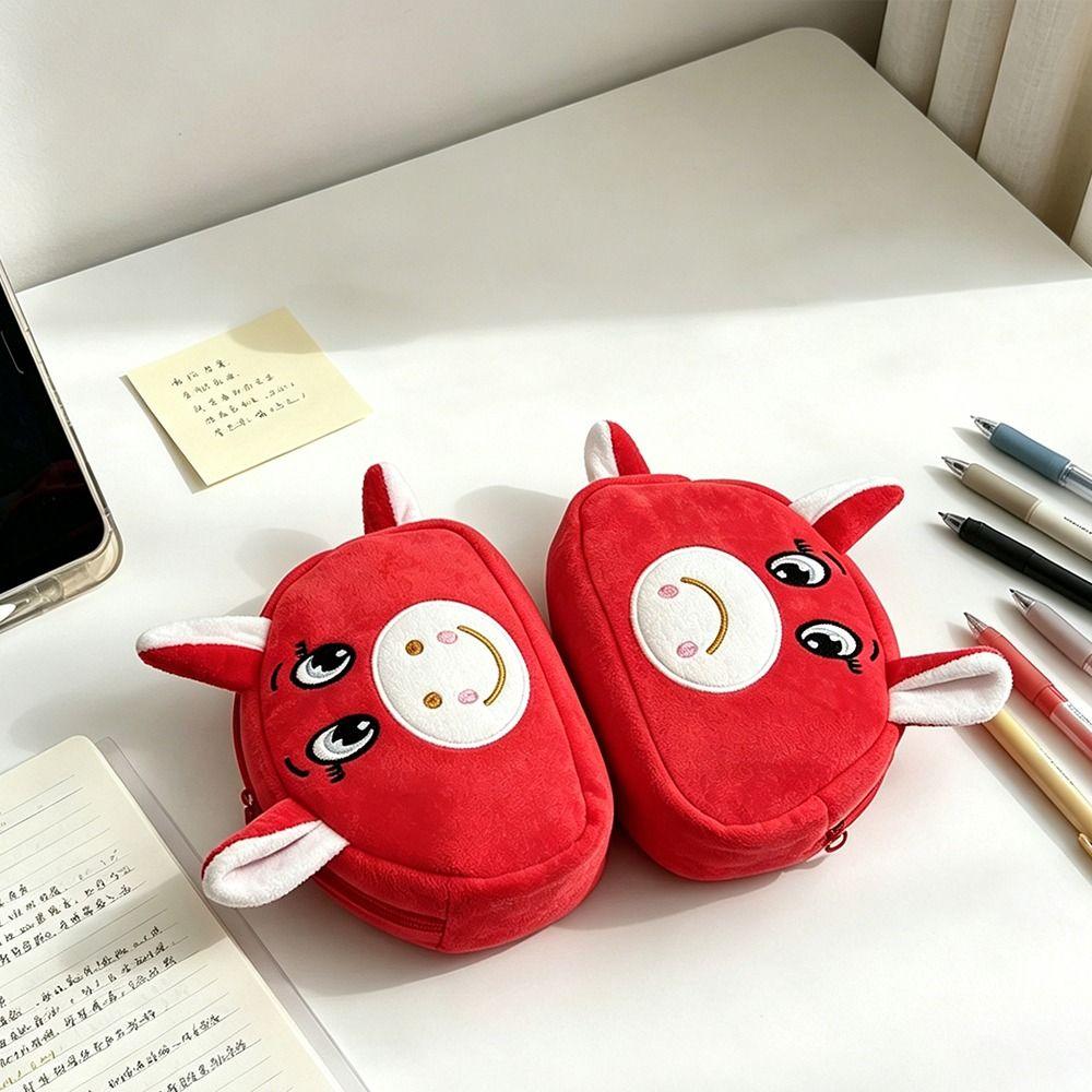 Large Capacity Pencil Case Plush Stationery Pouch Cartoon Earphone Pouch  Stationery Organizer