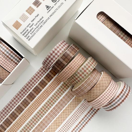 8 Rolls Retro Washi Tape Set Vintage Decorative Masking Tape for Scrapbooking Journaling Supplies DIY Crafts Gift Wrapping