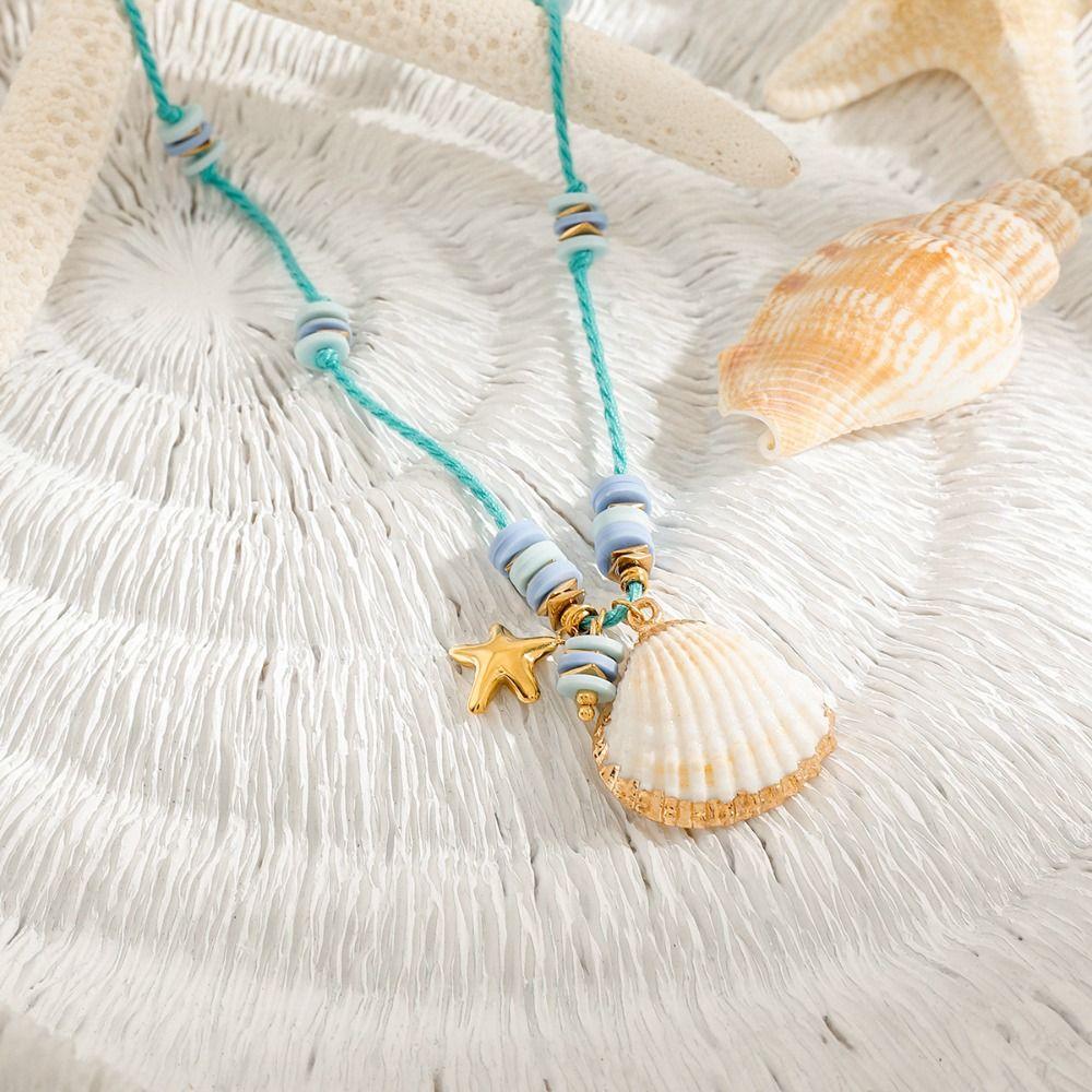Fish/Shell/ Starfish Pendant Necklace Bohemia Clavicle Chain Creative Choker Necklace Vacation