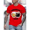 Universal Love Funny Beer Print Men T-Shirts Breathable Tee Clothes Summer Streetwear Oversized T-shirts Loose Short Sleeve Tops